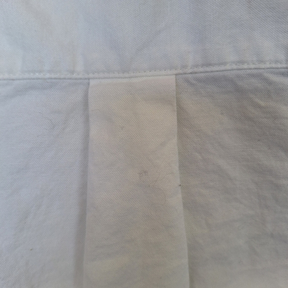 Amazon Essential Shirt SzM Buttonup White Cotton Collar/Cuffs Pleat Back NWT - Picture 10 of 11